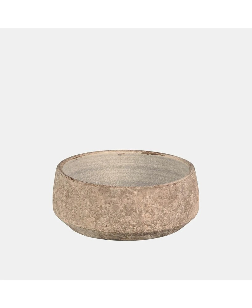 Maceta Bowl Grea 24x13cm Taupe Moderna y Duradera en Endanea Garden