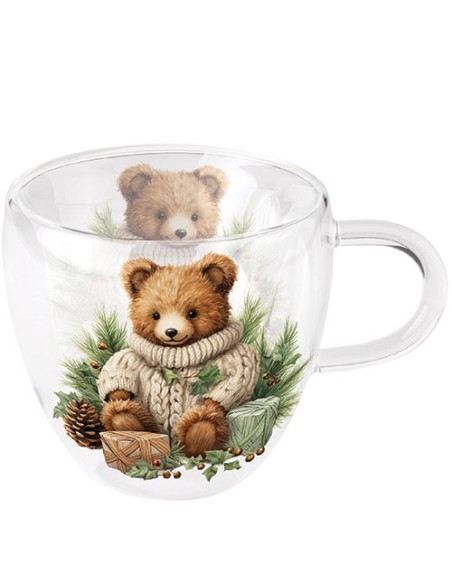 Jarrón de Cristal 0.2L Abrazo de Osito decoración elegante y tierna