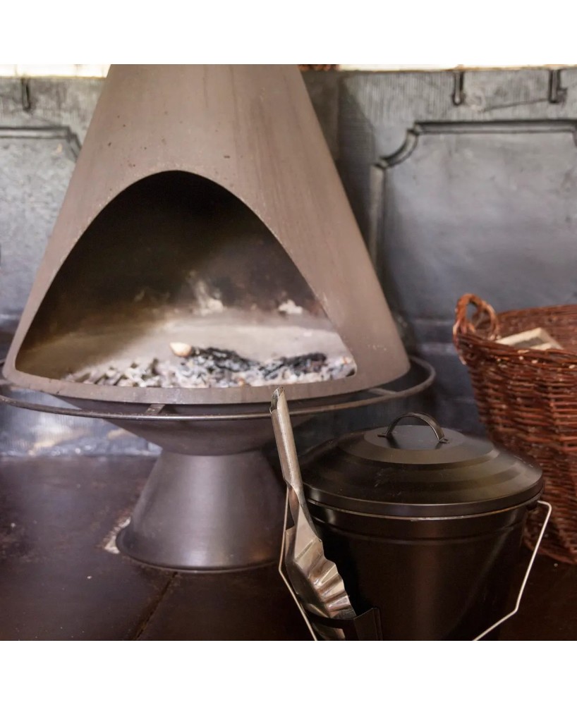 Cubo de Cenizas con Pala para Chimeneas Estufas y Barbacoas