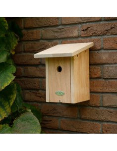 Casa refugio azul para aves de invierno | Protección y decoración exterior