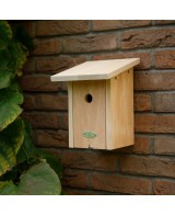 Casa refugio azul para aves de invierno | Protección y decoración exterior