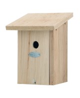 Casa refugio azul para aves de invierno | Protección y decoración exterior