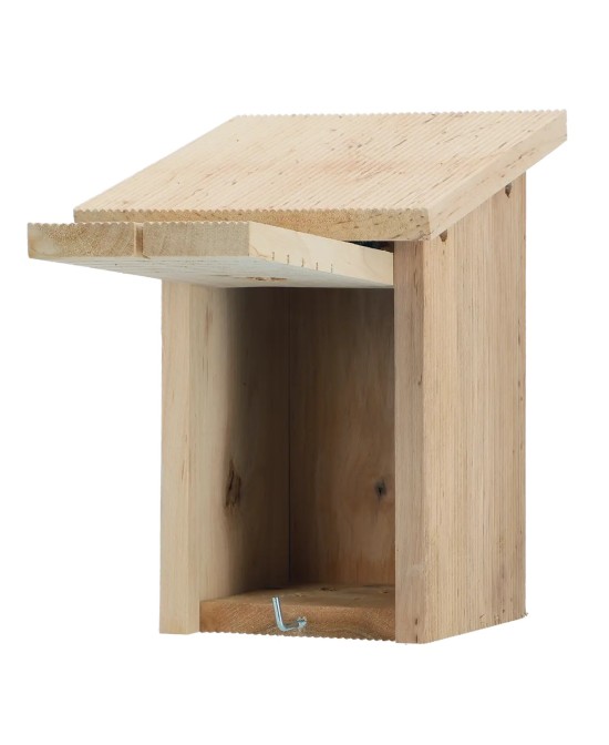 Casa refugio azul para aves de invierno | Protección y decoración exterior