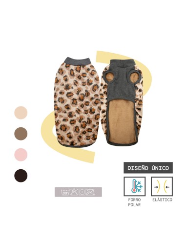 Yagu Moda Abrigo Copa Leopardo T-30 para Perros Pequeños Ropa de Invierno