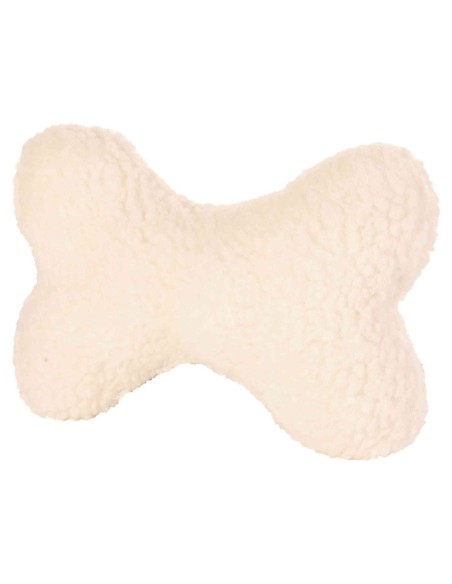 Hueso de peluche acolchado con sonido 20 cm blanco para perros