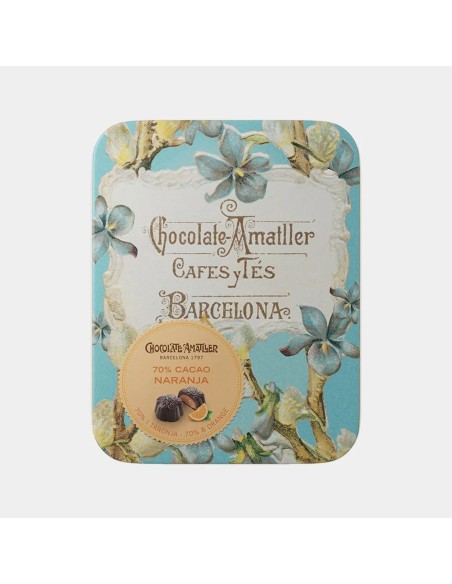 FLORES AMATLLER 70% CACAO NARANJA LATA 72G