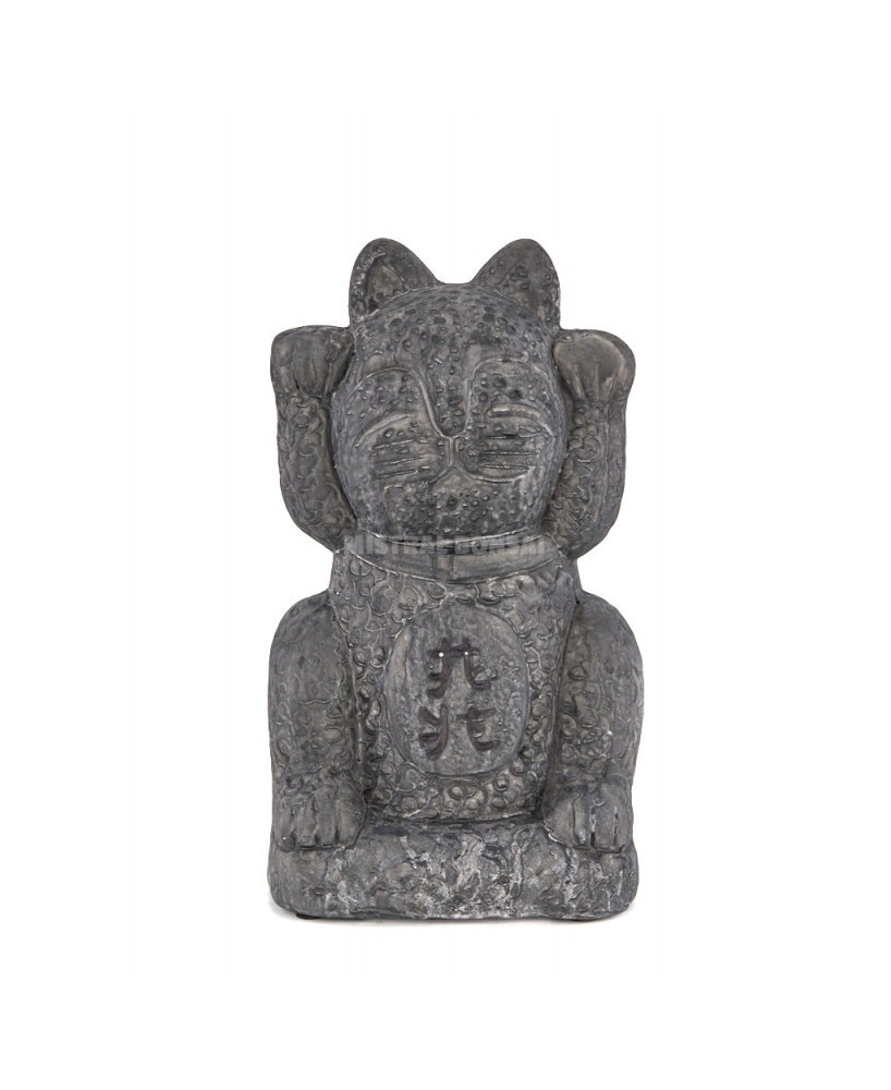 Figura de cerámica Manekineko 12,5x10x22 cm decoración gato de la suerte