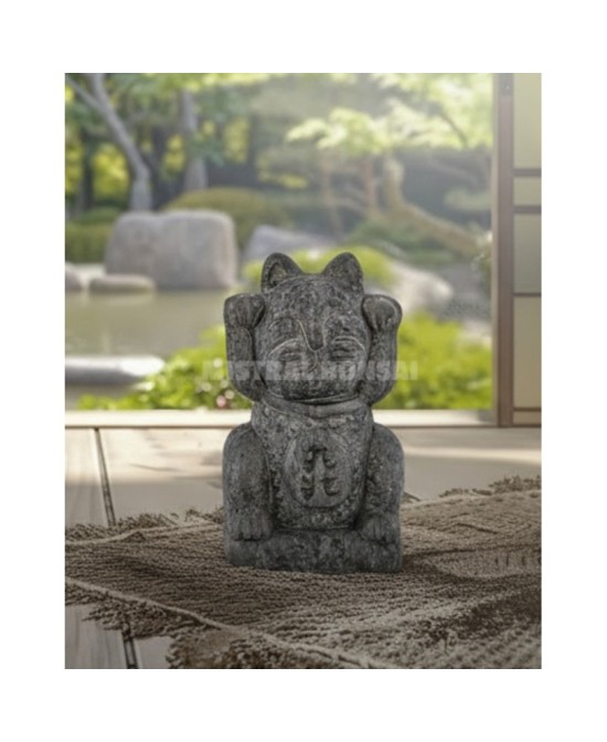 Figura de cerámica Manekineko 12,5x10x22 cm decoración gato de la suerte