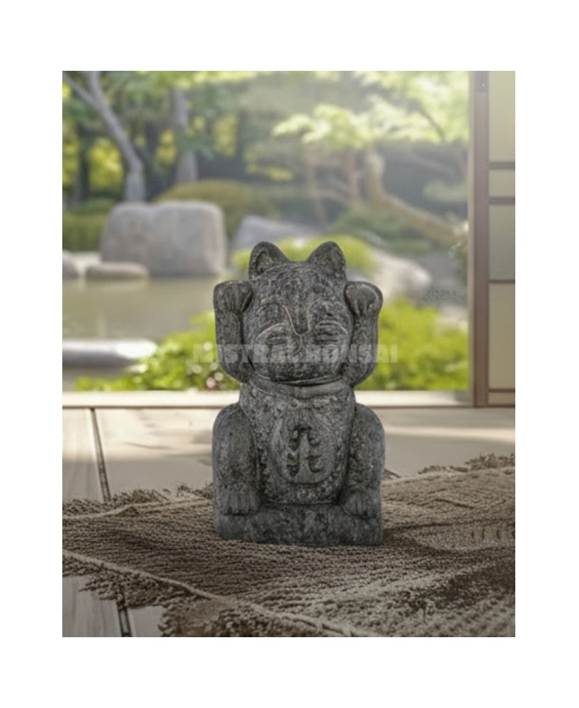 Figura de cerámica Manekineko 12,5x10x22 cm decoración gato de la suerte