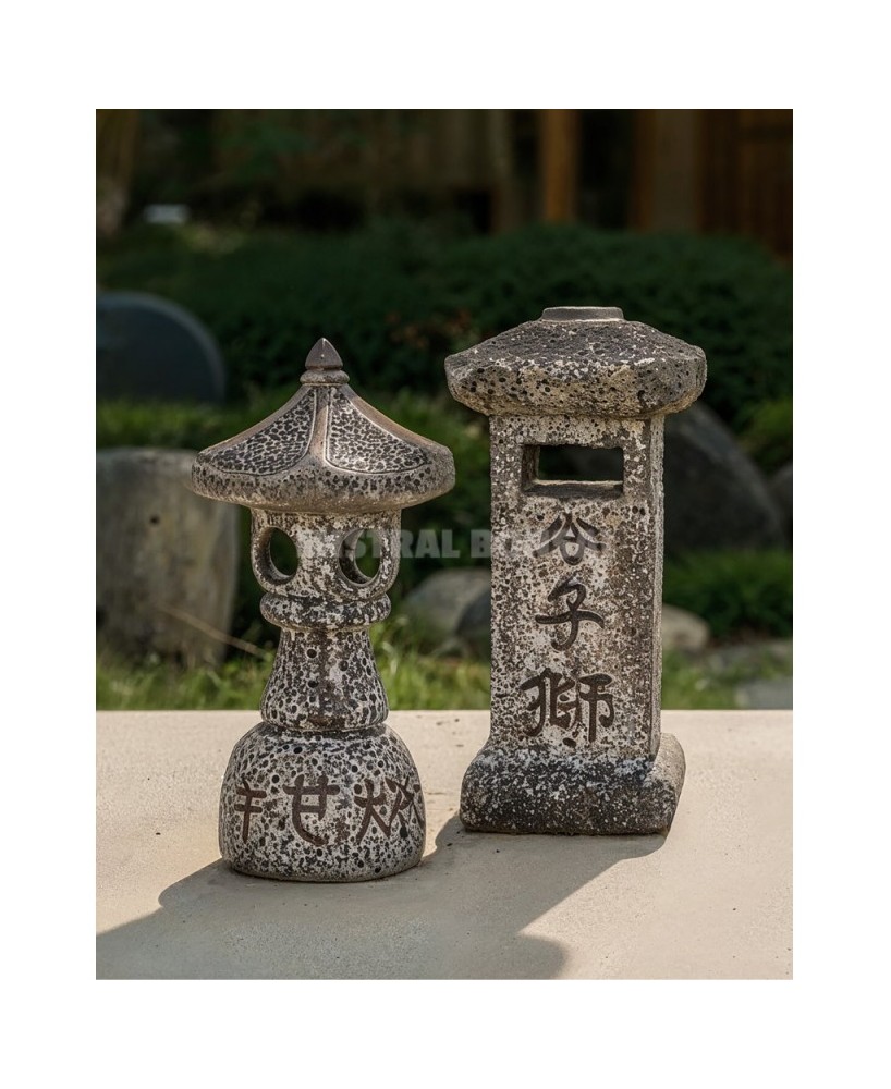 Linterna de cerámica Ranwkei-Gata 11x11x23 cm decoración japonesa