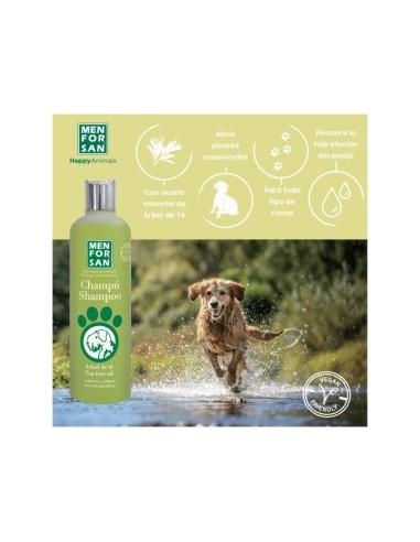 Champú Natural Antipicures Árbol del Té para Perros 1L  Alivia Picor y Cuida la Piel | Endanea Mascotas