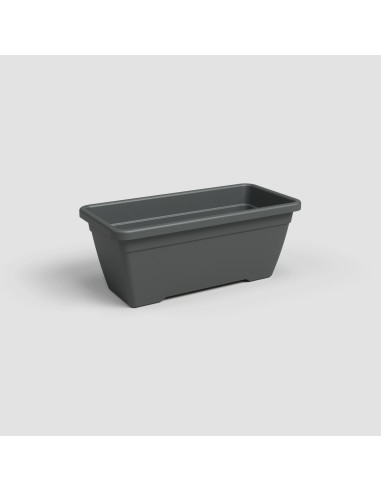 Jardinera Venezia 50 cm Antracita  Maceta Moderna y Resistente para Interiores y Exteriores