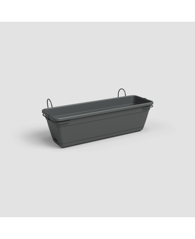 Jardinera Venezia Balcon RA Kit 50 cm Antracita - Maceta Moderna para Balcones y Terrazas