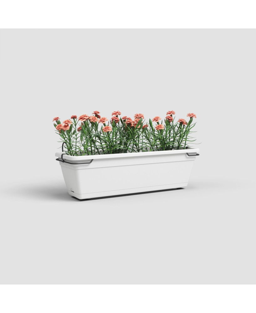 Jardinera Venezia Balcon RA Kit 50 cm Blanco - Maceta Moderna para Balcones y Terrazas