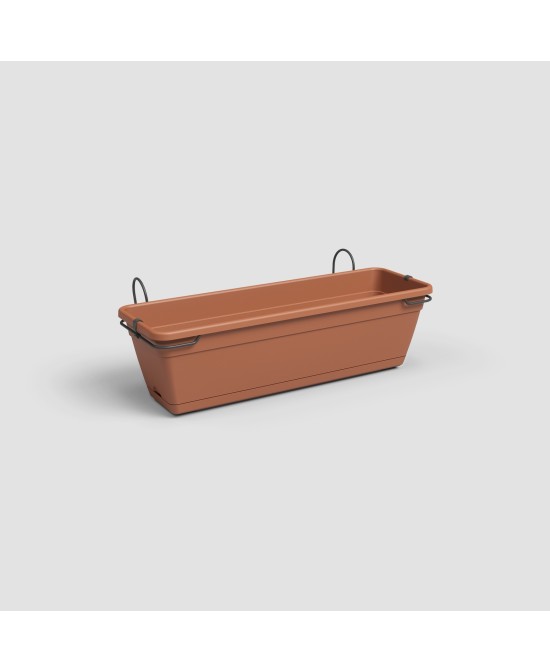 Jardinera Venezia Balcon RA Kit 60 cm Terracota - Maceta Grande y Elegante para Balcones y Terrazas