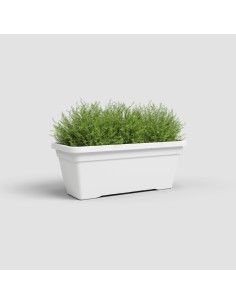Jardinera Venezia L 80 cm Blanco - Maceta Grande y Moderna para Balcones y Terrazas 2