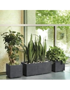 MACETA CUBO MILLENIUM RA 25CM ANTRACITA 2