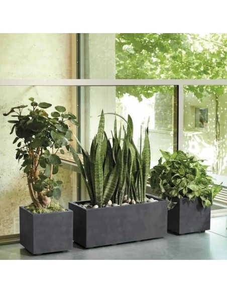 MACETA CUBO MILLENIUM RA 49CM ANTRACITA