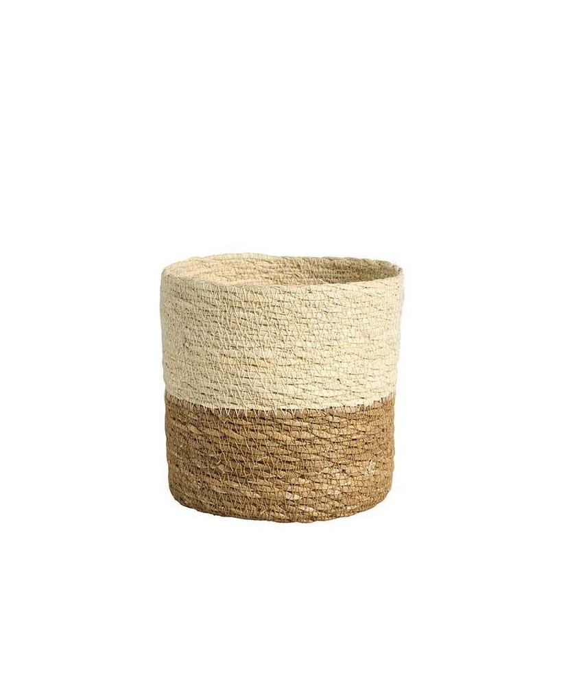 BASKET CEVINA 18X18CM NATURAL/BLANCO