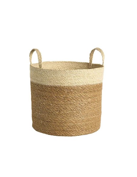 BASKET PADUA 38X36CM NATURAL/BLANCO