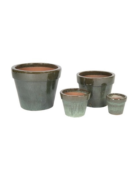 MACETA ESMALTADA VERDE D47H39