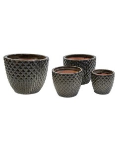 MACETA ESMALTADA FALLING MARRON D22H18