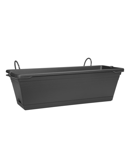 Jardinera Balcón Set 60cm Antracita - Estilo Moderno y Resistente | Endanea Garden