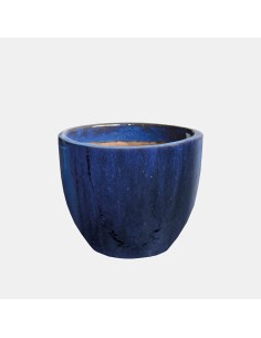 MACETA CAMPANA ESMALTADA 36X31CM AZUL