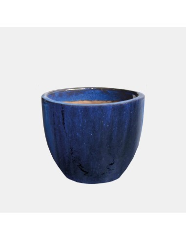 MACETA CAMPANA ESMALTADA 36X31CM AZUL