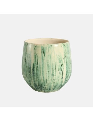 MACETA LIGNES 26X26CM VERDE
