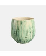 MACETA LIGNES 26X26CM VERDE