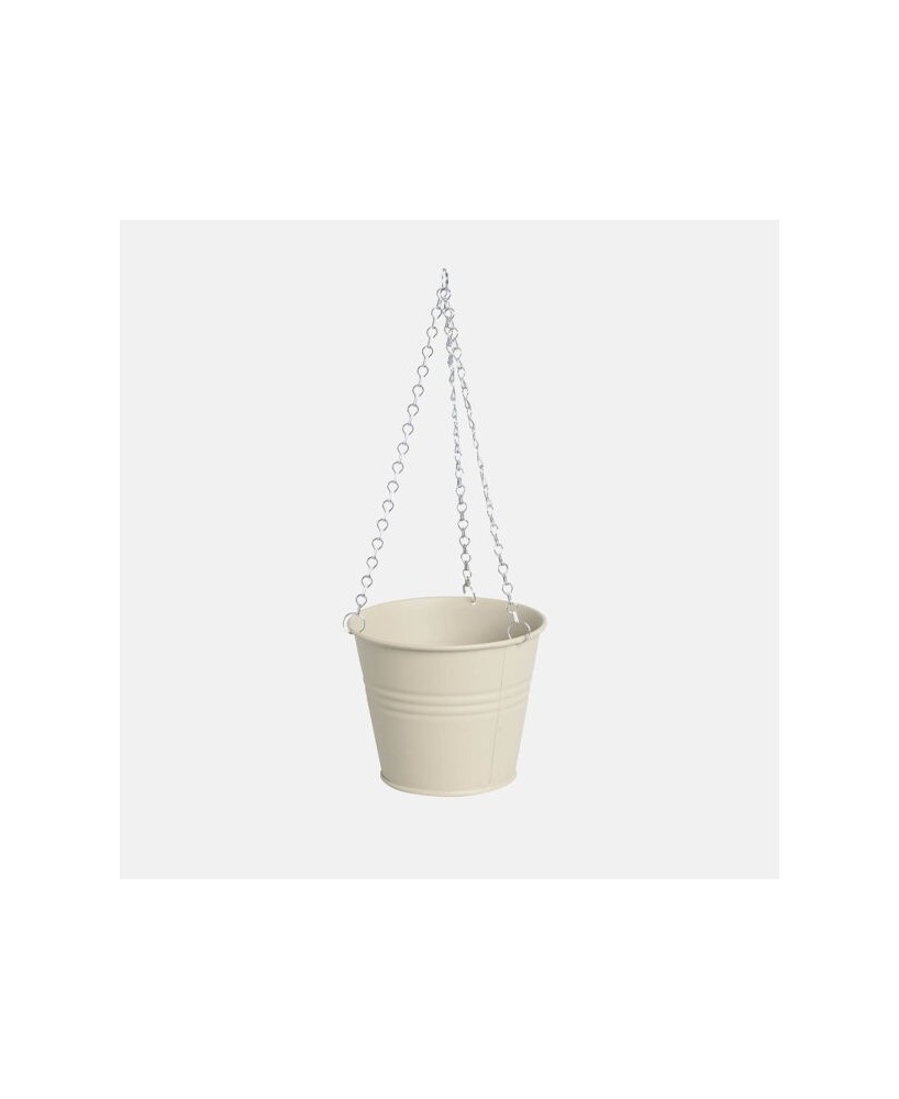 CUBO CADENA METAL 16X12CM CREMA