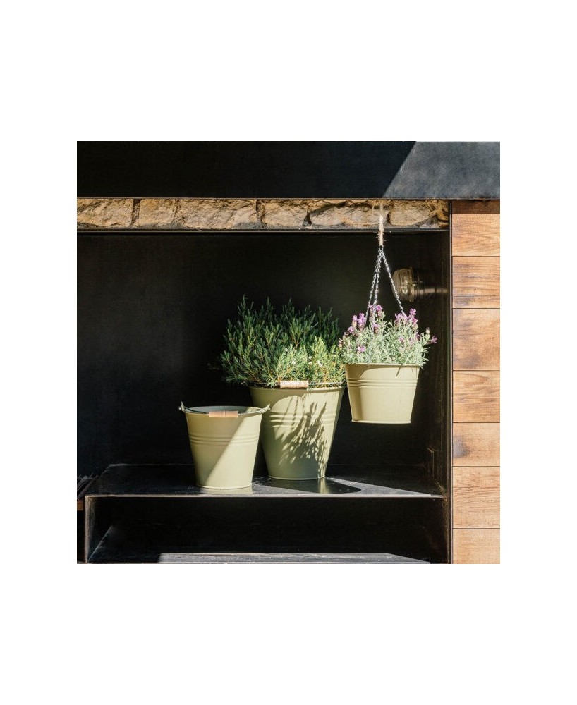 CUBO CADENA METAL 16X12CM CREMA