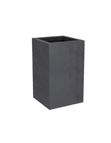 MACETA CUBO ALTO BASALTO 30X30X50CM ANTRACITA