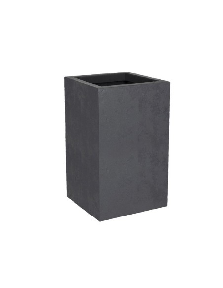 MACETA CUBO ALTO BASALTO 30X30X50CM ANTRACITA