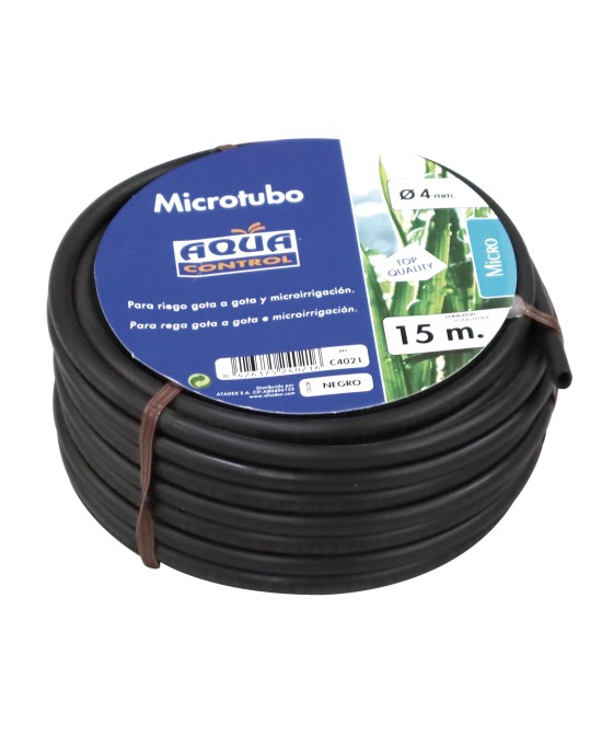 Tubería Microtubo Negro 15m para Riego por Goteo - Flexible y Resistente UV

