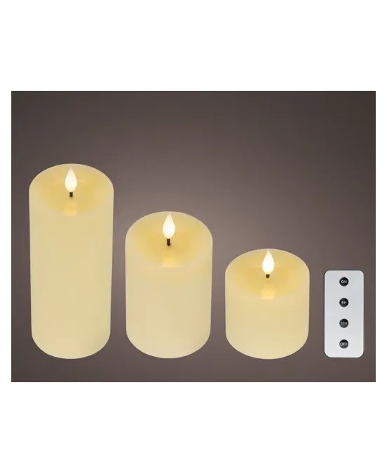 VELA LED CREMA/CALIDO D.7.5cm x H.20cm