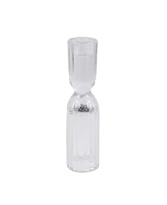 PORTAVELAS VIDRIO D5X19.5CM