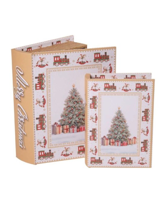 CAJA LIBRO MADERA ARBOL 18X13X4CM