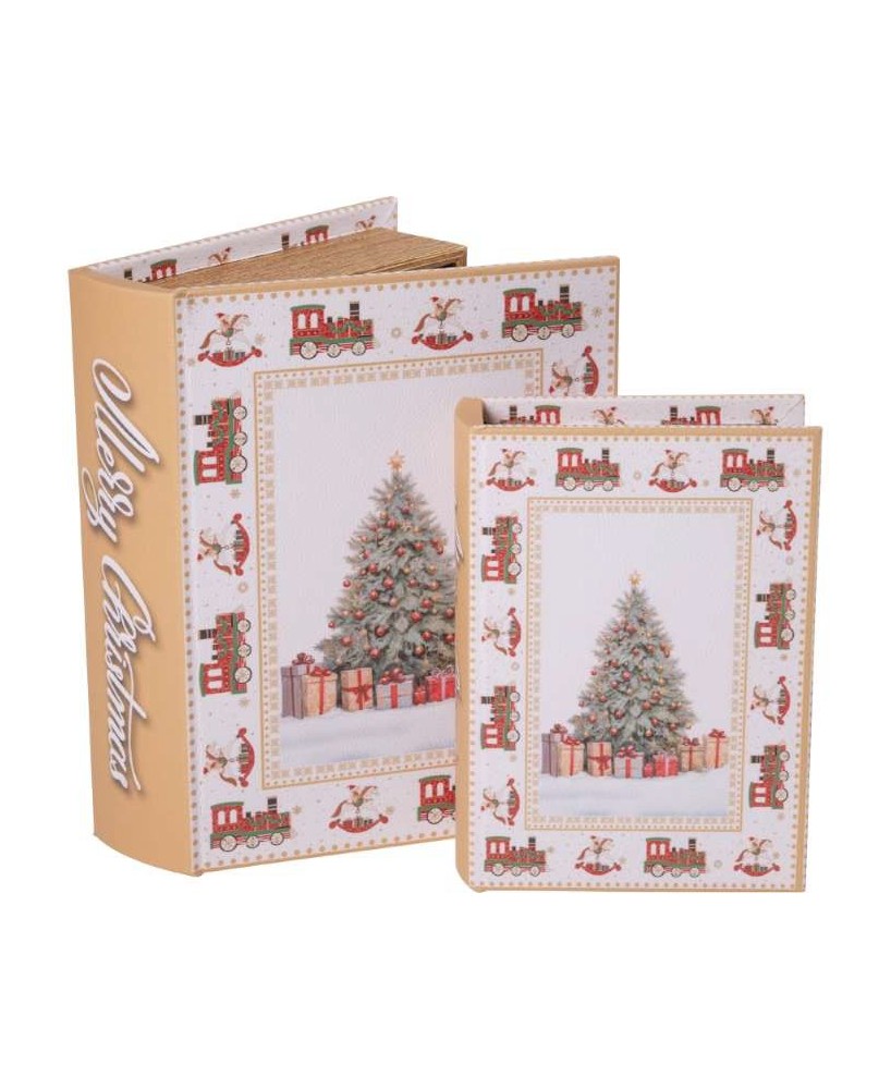 CAJA LIBRO MADERA ARBOL 22X17X5.5CM