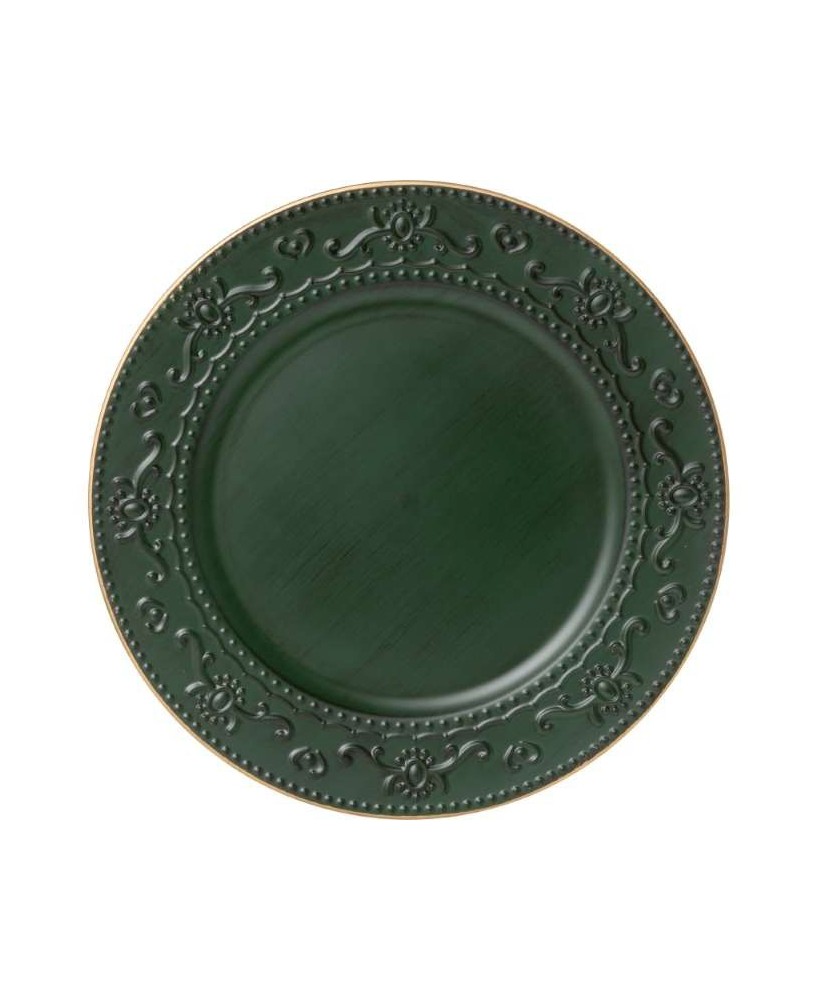 PLATO D33CM VERDE/ORO