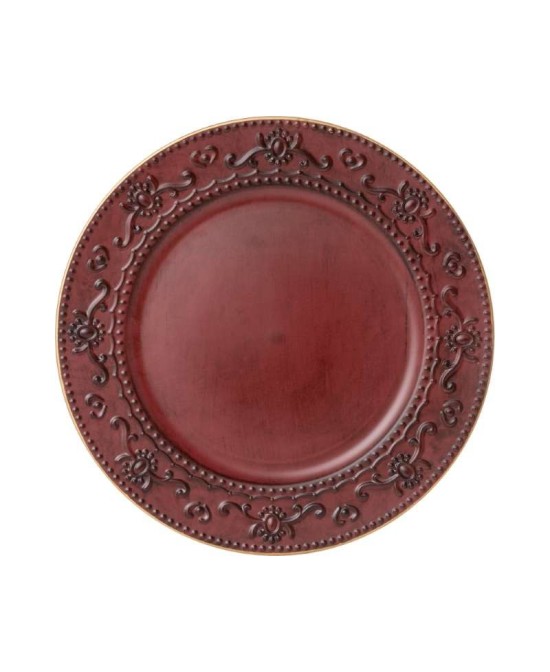 PLATO D33CM ROJO/ORO