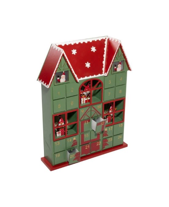 CALENDARIO DE ADVIENTO CON LED MADERA 29X7X37CM