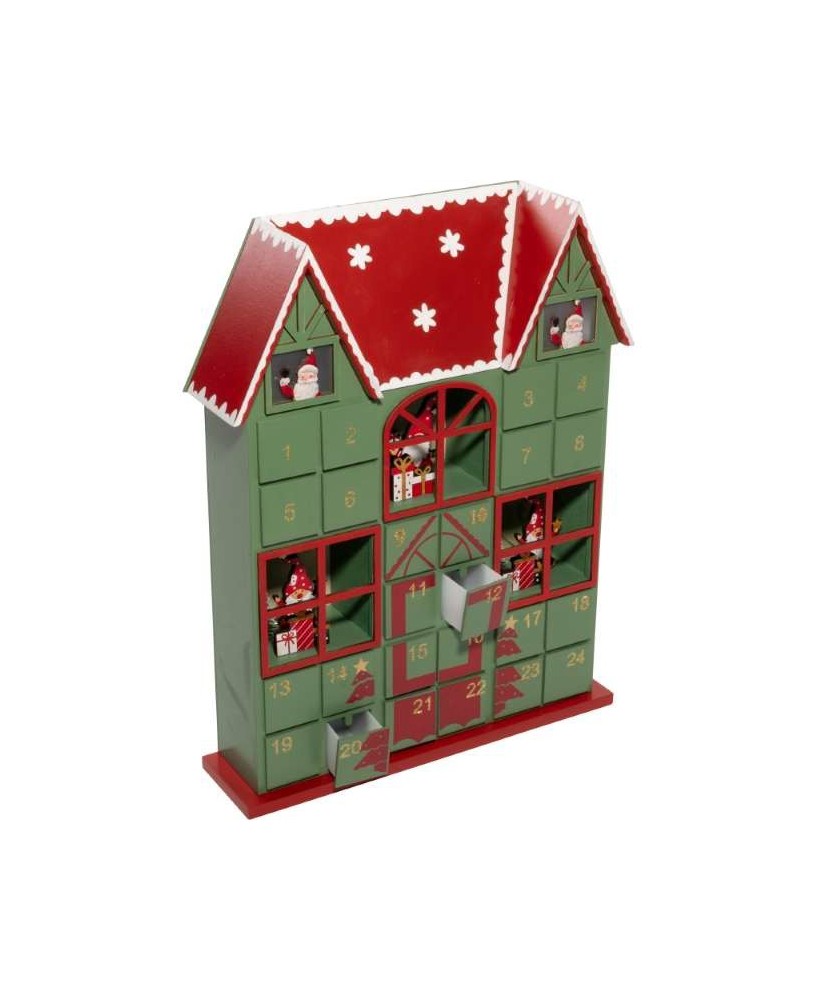 CALENDARIO DE ADVIENTO CON LED MADERA 29X7X37CM