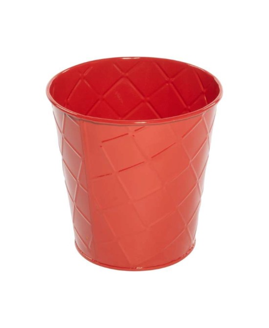 MACETERO METALICO ROJO D14X14CM