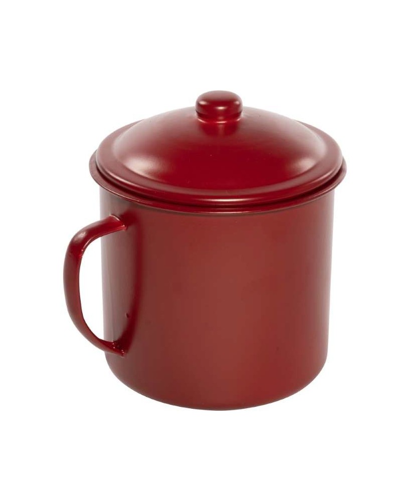 BOTE METALICO CON ASAS TAPA 21X17X20CM ROJO