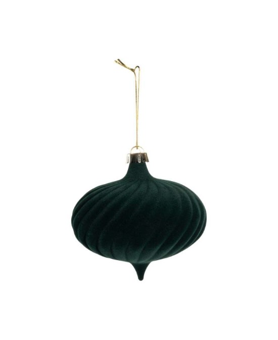 ADORNO VERDE FLOCADO D15CM