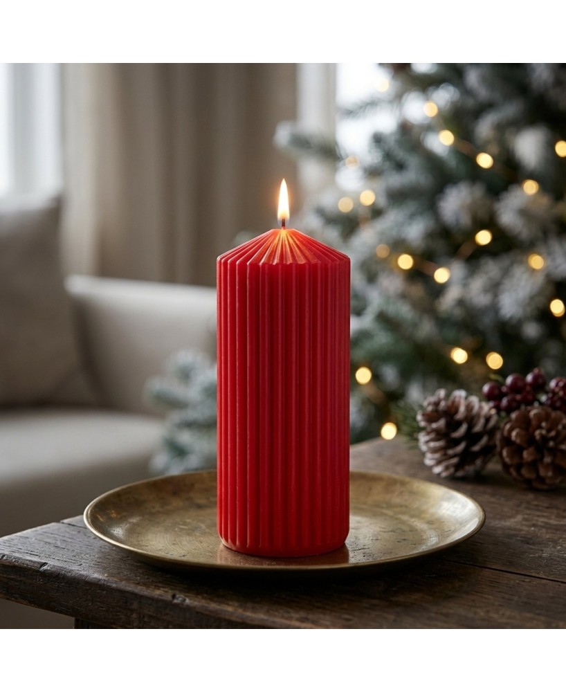 VELA PILAR RILLEA H15CM D7CM ROJA