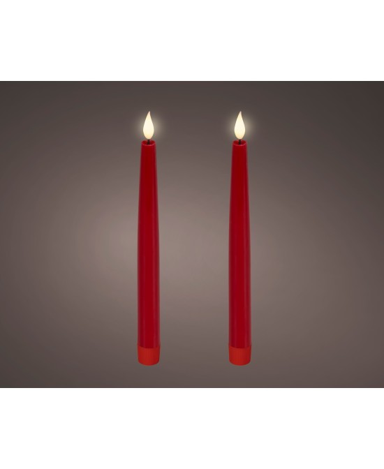 VELA LED ROJA /CALIDO D.2.2cm x H.24.5cm