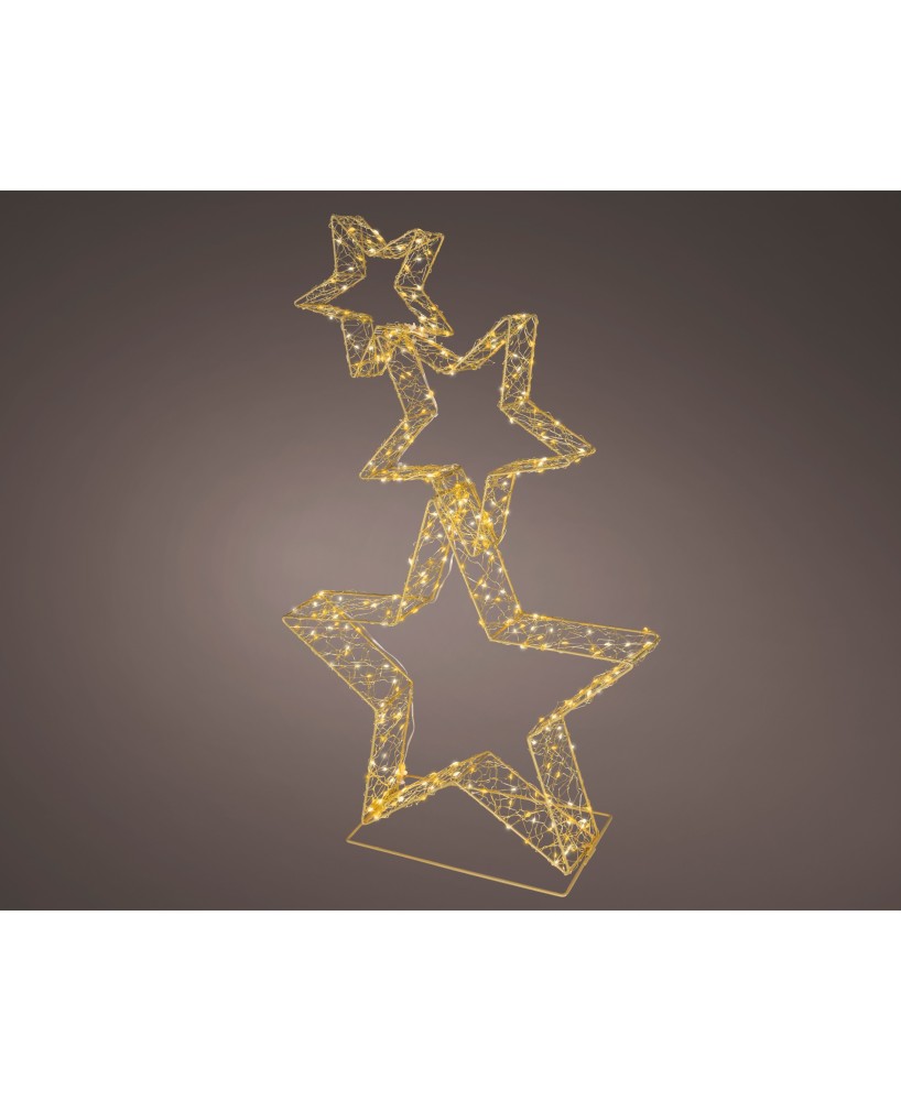 ESTRELLA MICROLED DORADA LUZ CALIDA 16CM
